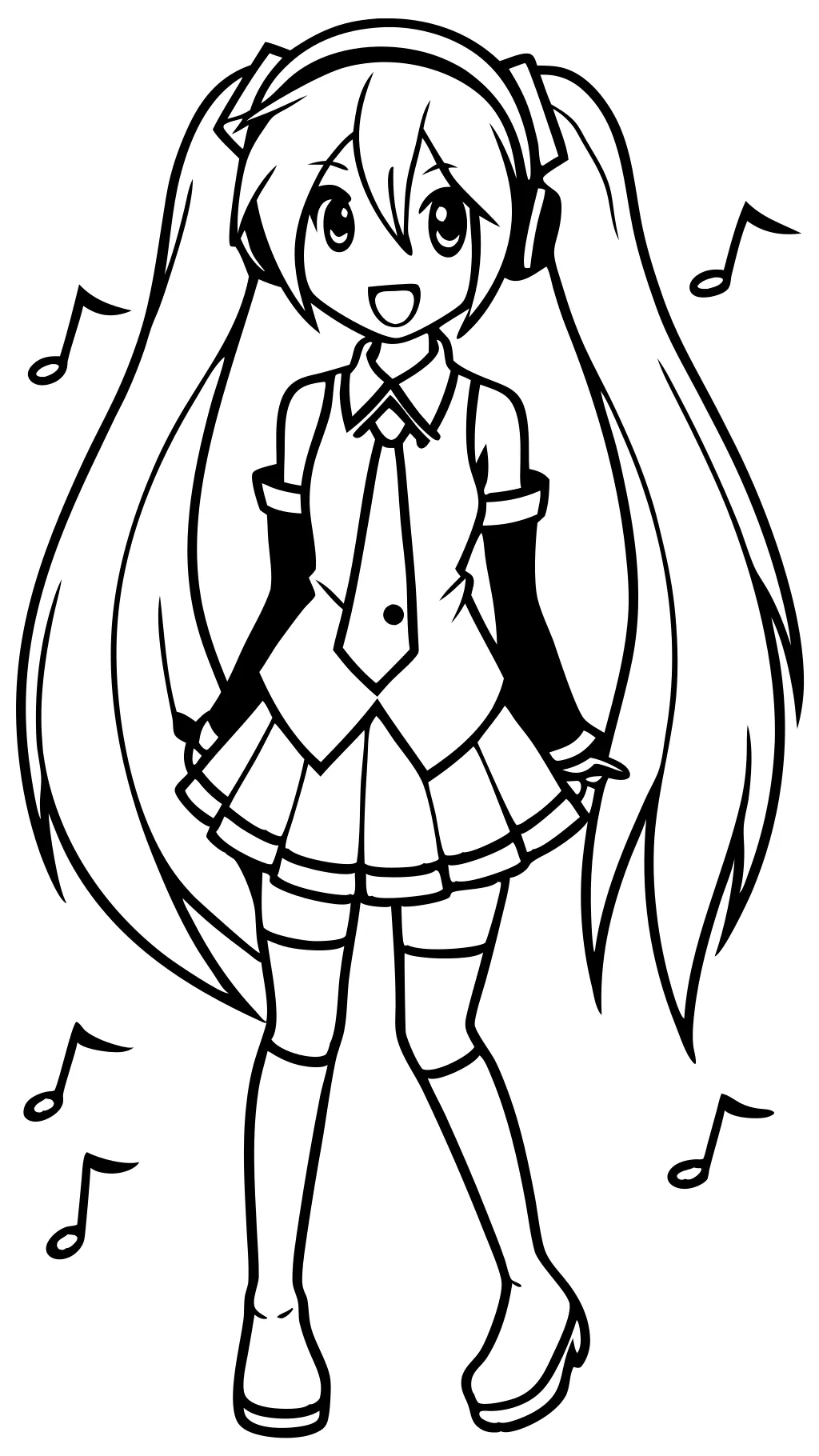 coloriage hatsune miku